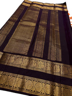 Brown Handloom Kanjeevaram Pure Silk Saree - Luxurion World