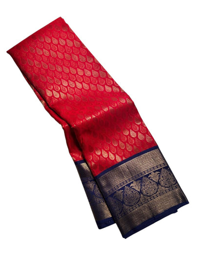 Red Handloom Kanjeevaram Pure Silk Saree - Luxurion World