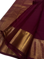 Elegant Maroon Handloom Kanjeevaram Pure Silk Saree - Luxurion World