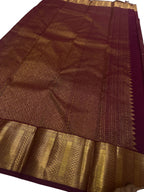 Elegant Maroon Handloom Kanjeevaram Pure Silk Saree - Luxurion World