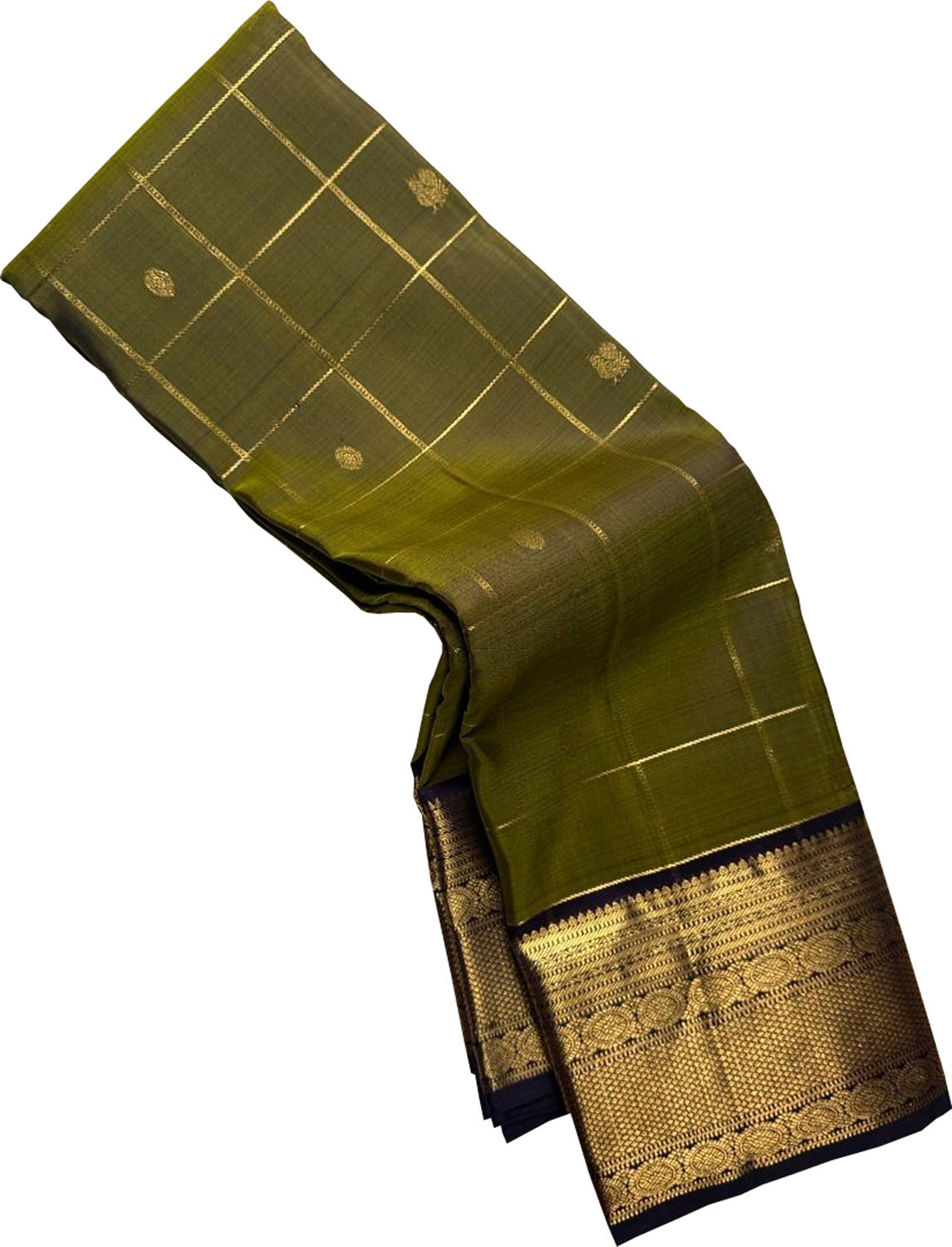 Green Handloom Kanjeevaram Pure Silk Saree - Luxurion World