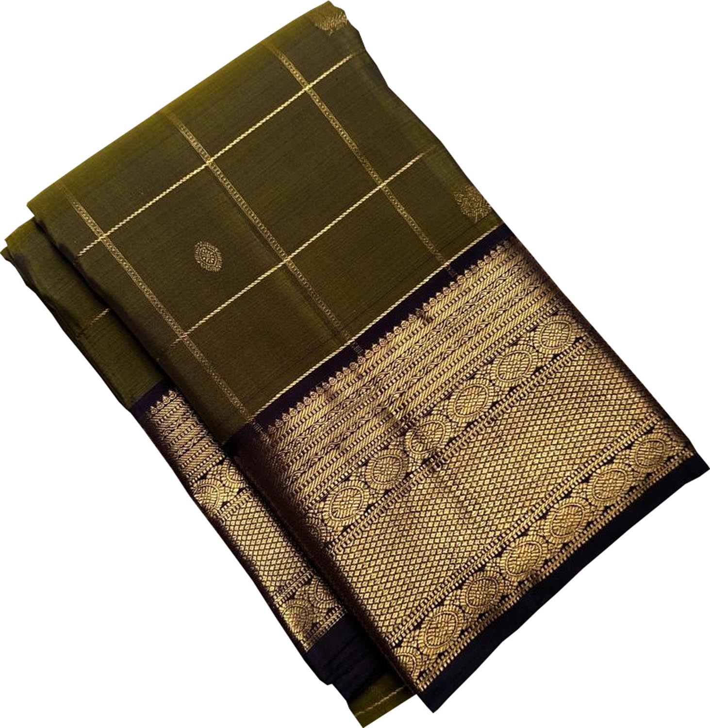 Green Handloom Kanjeevaram Pure Silk Saree - Luxurion World