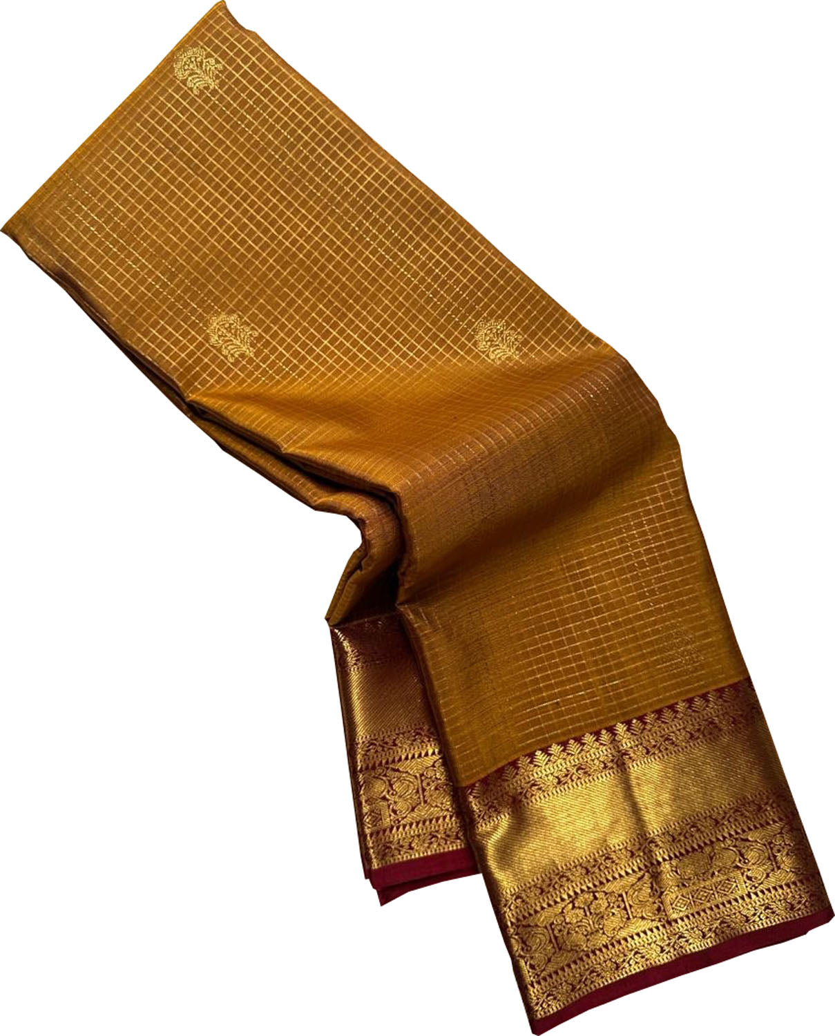 Green Handloom Kanjeevaram Pure Silk Saree - Elegant and Luxurious - Luxurion World