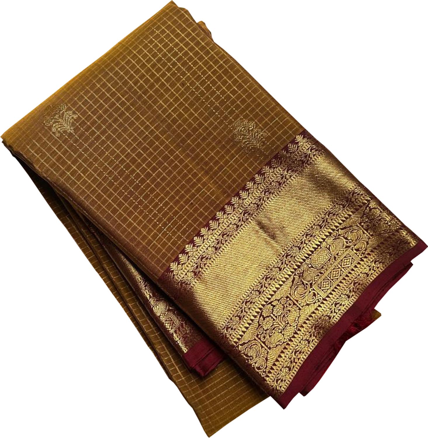 Green Handloom Kanjeevaram Pure Silk Saree - Elegant and Luxurious - Luxurion World