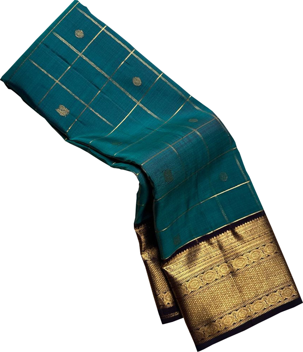 Blue Handloom Kanjeevaram Pure Silk Saree - Luxurion World