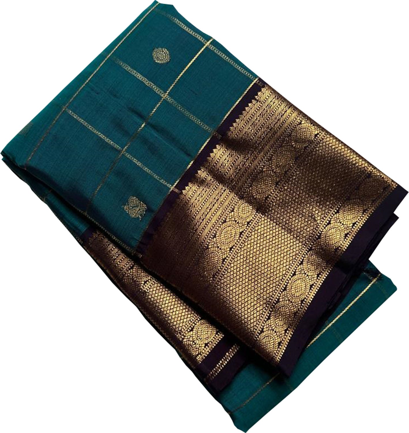 Blue Handloom Kanjeevaram Pure Silk Saree - Luxurion World