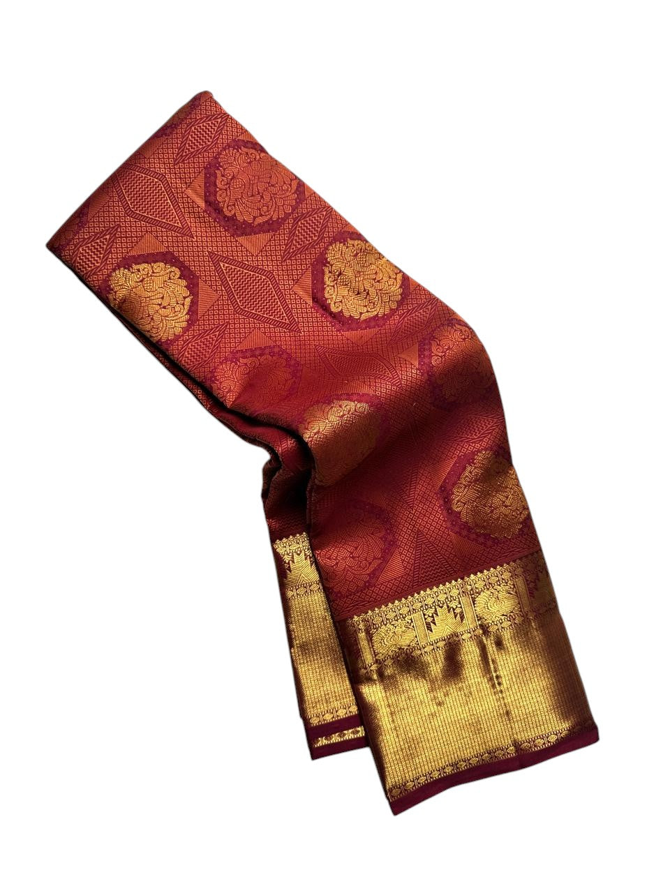 Exquisite Maroon Handloom Kanjeevaram Silk Saree - Luxurion World