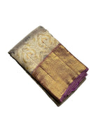 Exquisite Golden Handloom Kanjeevaram Silk Saree - Luxurion World