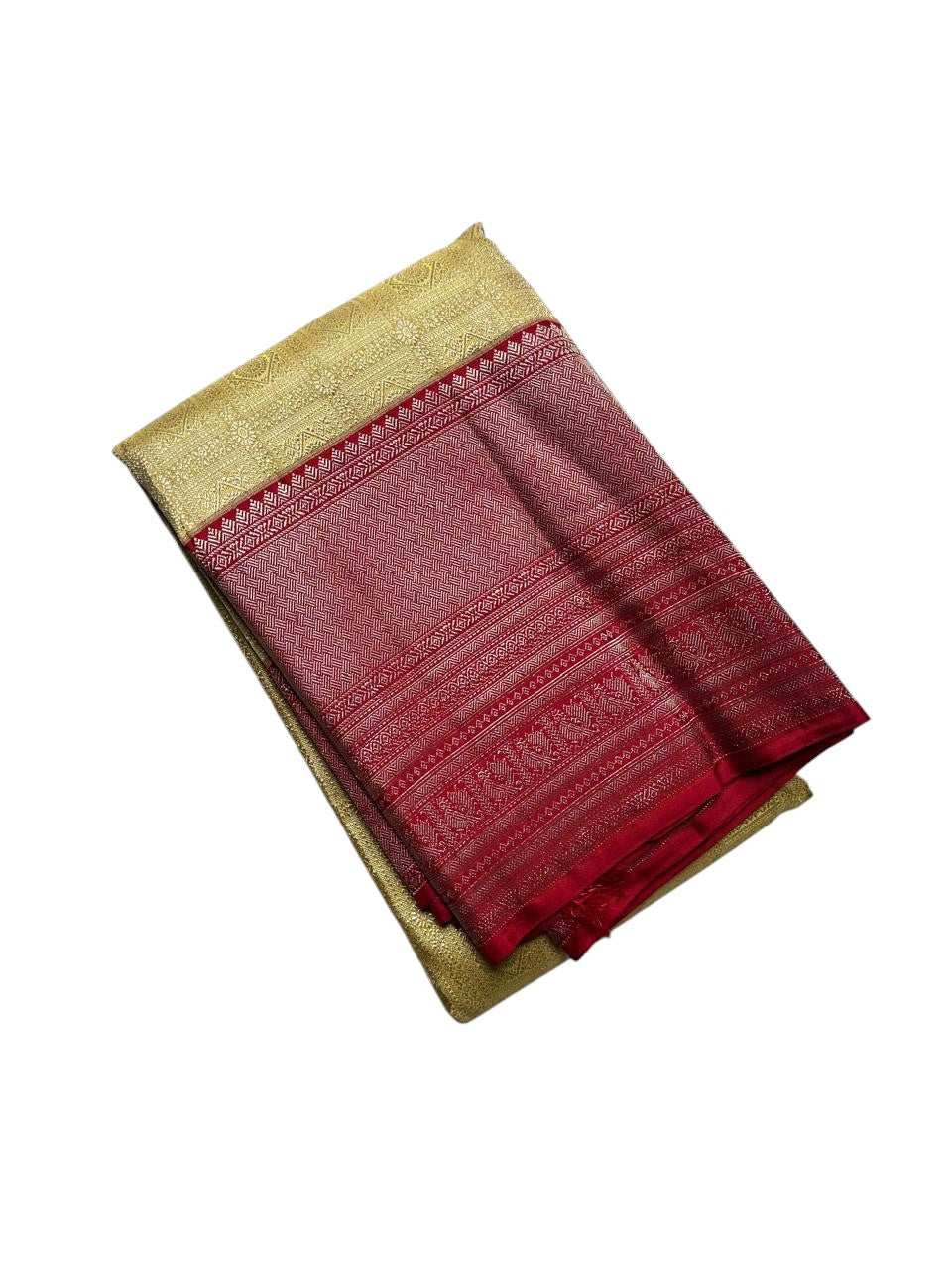 Exquisite Golden Kanjeevaram Silk Saree - Luxurion World