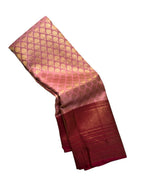 Exquisite Pink Handloom Kanjeevaram Silk Saree - Luxurion World