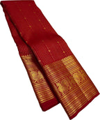 Exquisite Red Handloom Kanjeevaram Pure Silk Saree - Luxurion World
