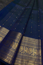 Exquisite Blue Handloom Kanjeevaram Pure Silk Saree - Luxurion World