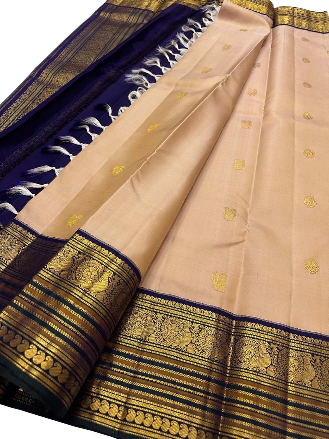 Pastel Handloom Kanjeevaram Pure Silk Saree - Luxurion World