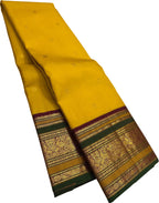 Golden Glow: Handloom Kanjeevaram Pure Silk Saree - Luxurion World