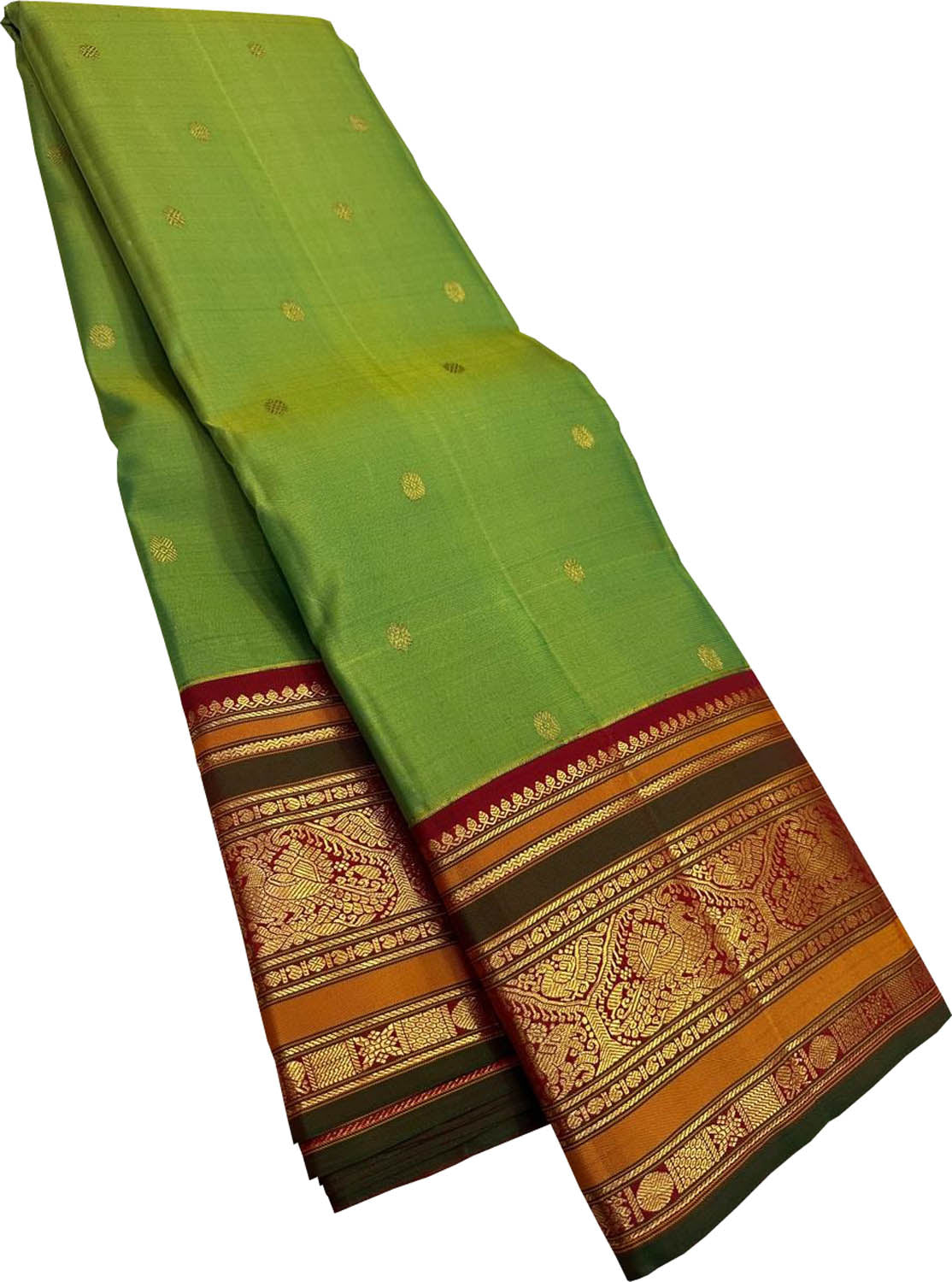 Green Handloom Kanjeevaram Pure Silk Saree - Elegant Choice - Luxurion World