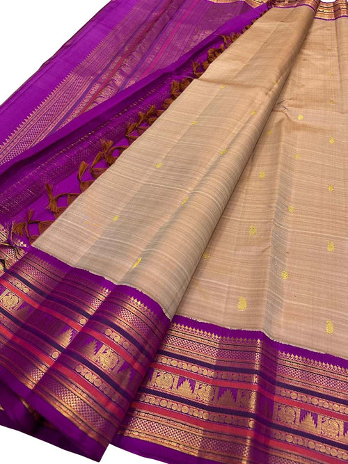 Pastel Handloom Kanjeevaram Pure Silk Saree - Luxurion World