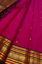 Exquisite Pink Handloom Kanjeevaram Pure Silk Saree - Luxurion World
