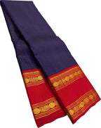 Blue Handloom Kanjeevaram Pure Silk Saree - Luxurion World