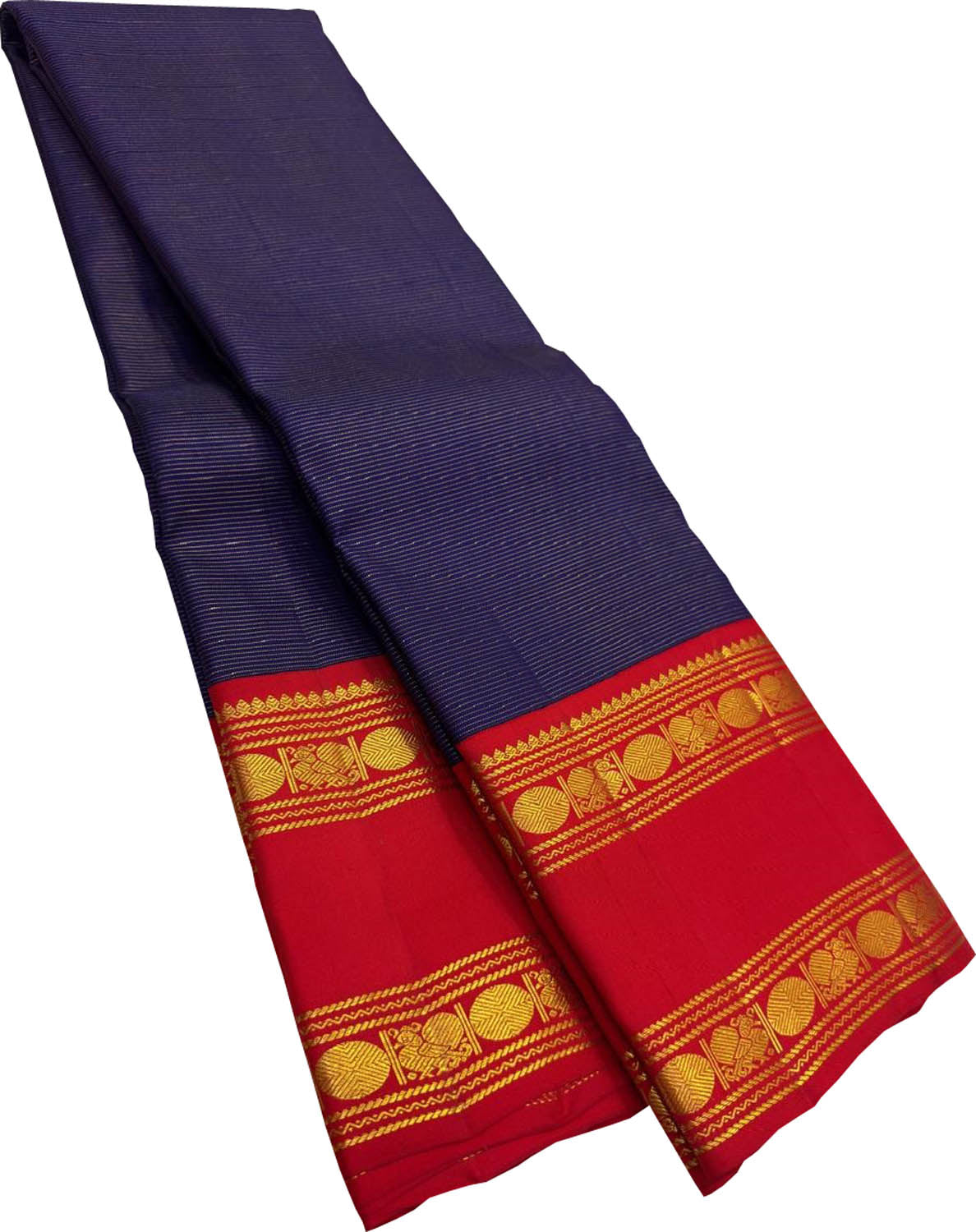 Blue Handloom Kanjeevaram Pure Silk Saree - Luxurion World