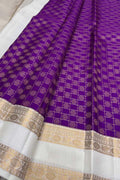 Purple Pure Kanjeevaram Silk Handloom Saree