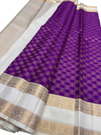 Purple Pure Kanjeevaram Silk Handloom Saree