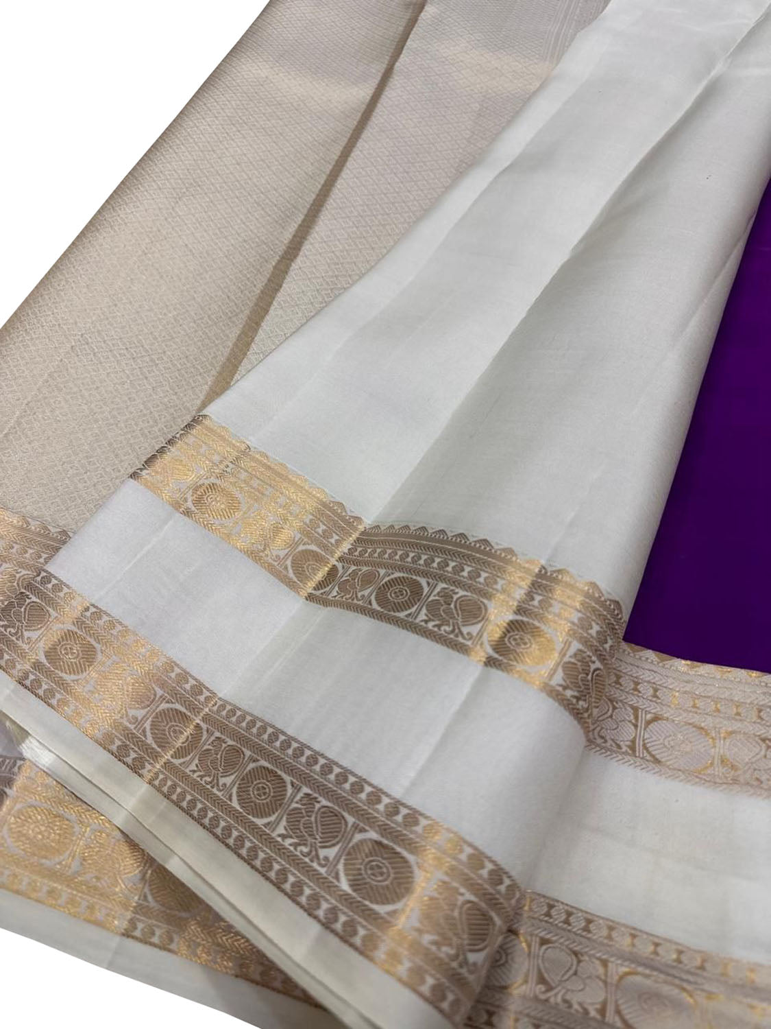 Purple Pure Kanjeevaram Silk Handloom Saree