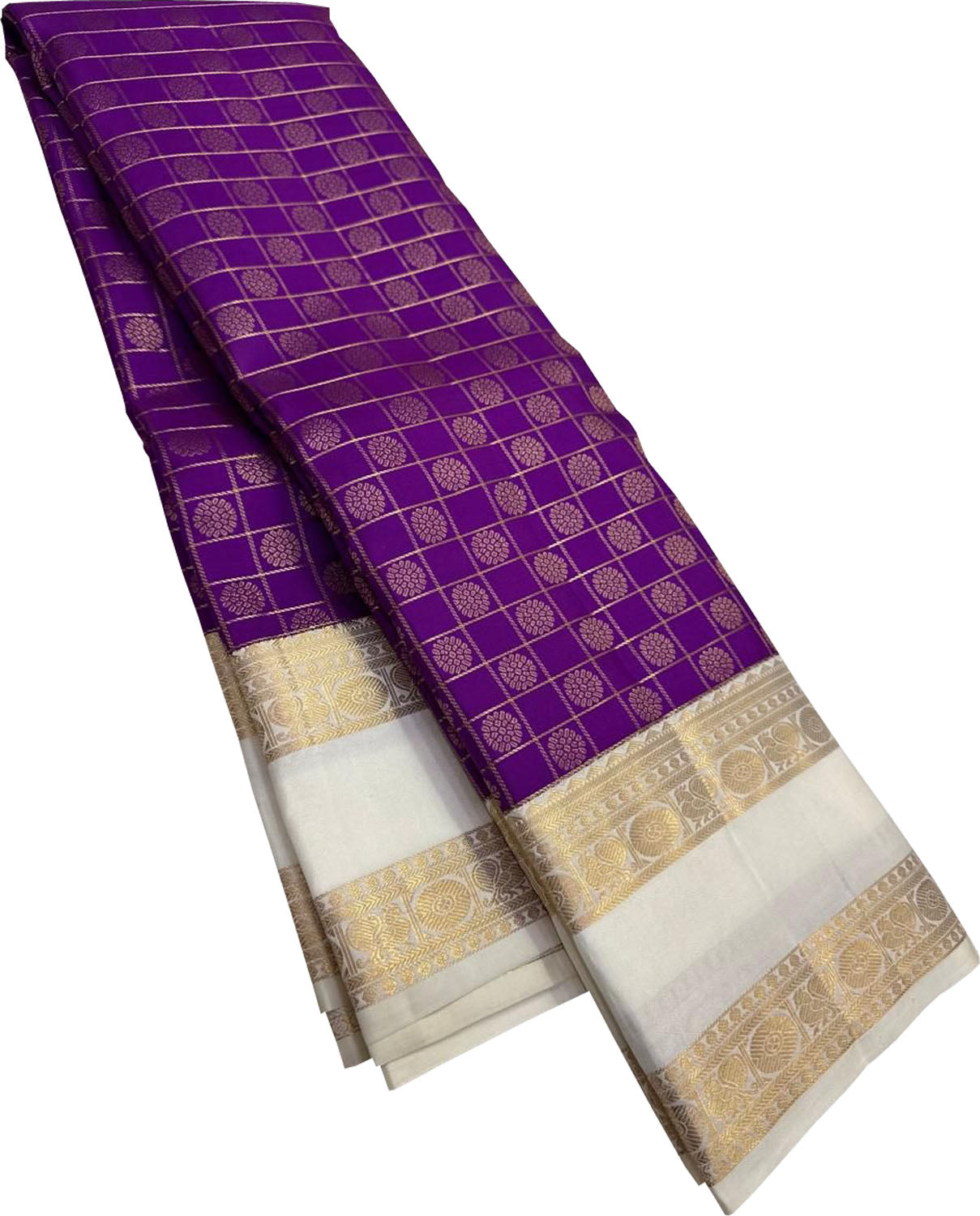 Purple Pure Kanjeevaram Silk Handloom Saree