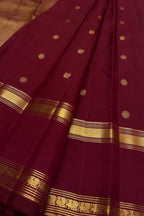 Maroon Pure Kanjeevaram Silk Handloom Saree