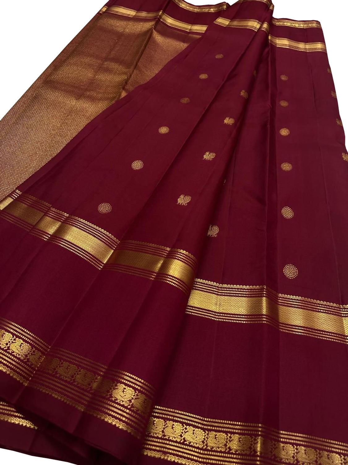 Maroon Pure Kanjeevaram Silk Handloom Saree