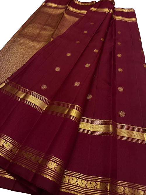 Maroon Pure Kanjeevaram Silk Handloom Saree