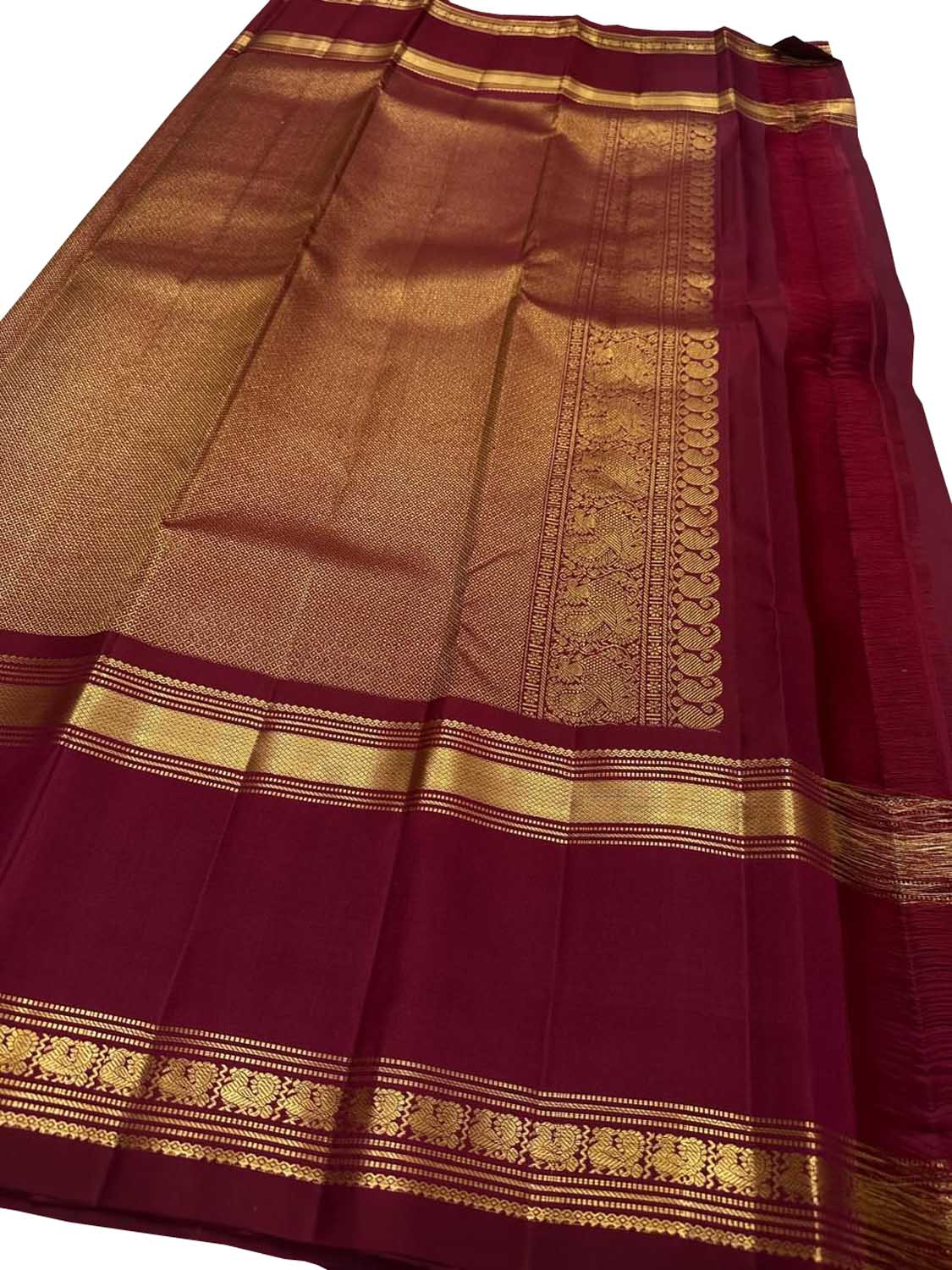 Maroon Pure Kanjeevaram Silk Handloom Saree