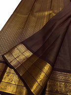 Brown Pure Kanjeevaram Silk Handloom Saree