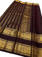 Brown Pure Kanjeevaram Silk Handloom Saree