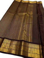 Brown Pure Kanjeevaram Silk Handloom Saree