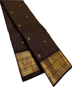 Brown Pure Kanjeevaram Silk Handloom Saree