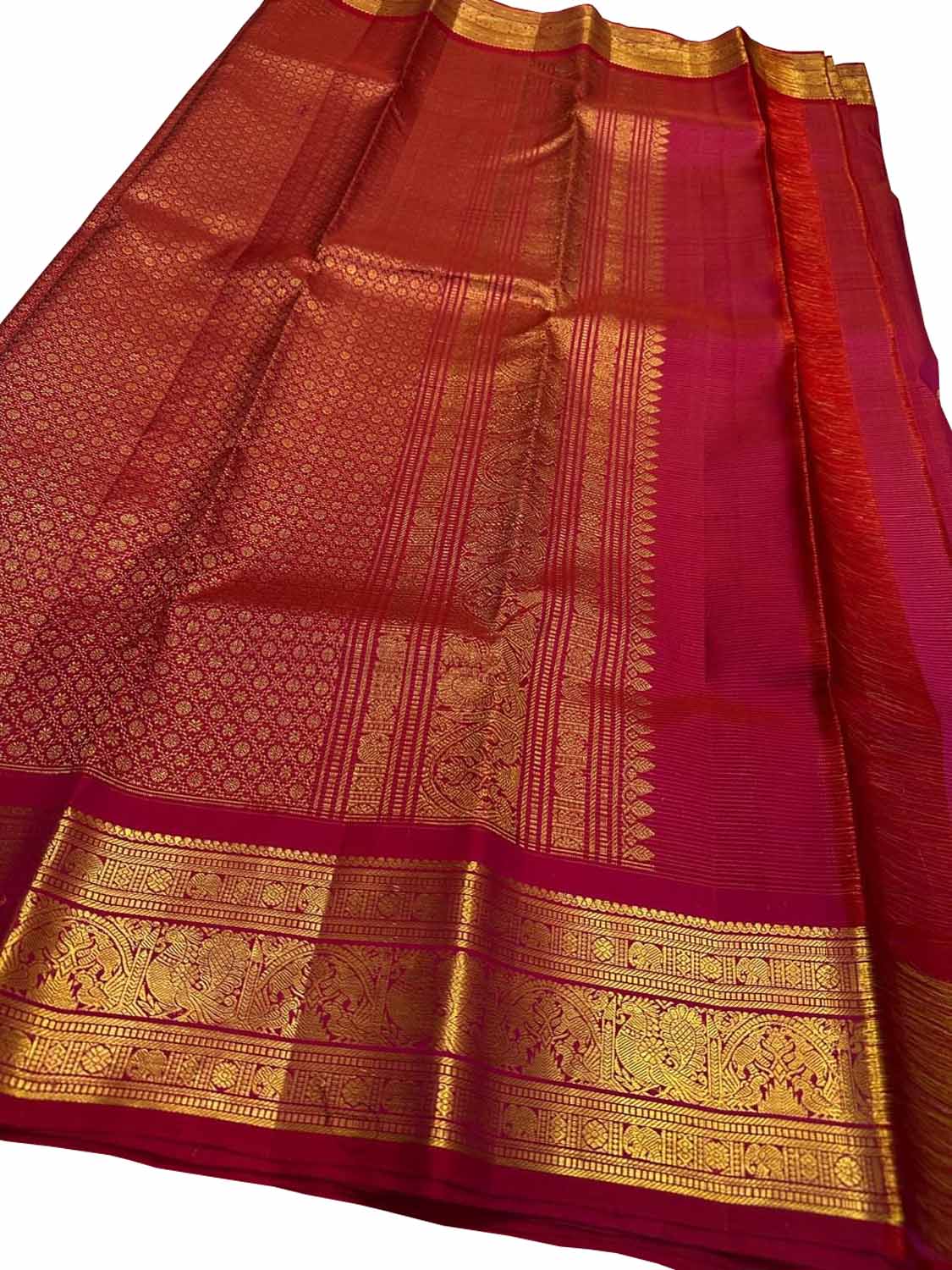 Pink Pure Kanjeevaram Silk Handloom Saree