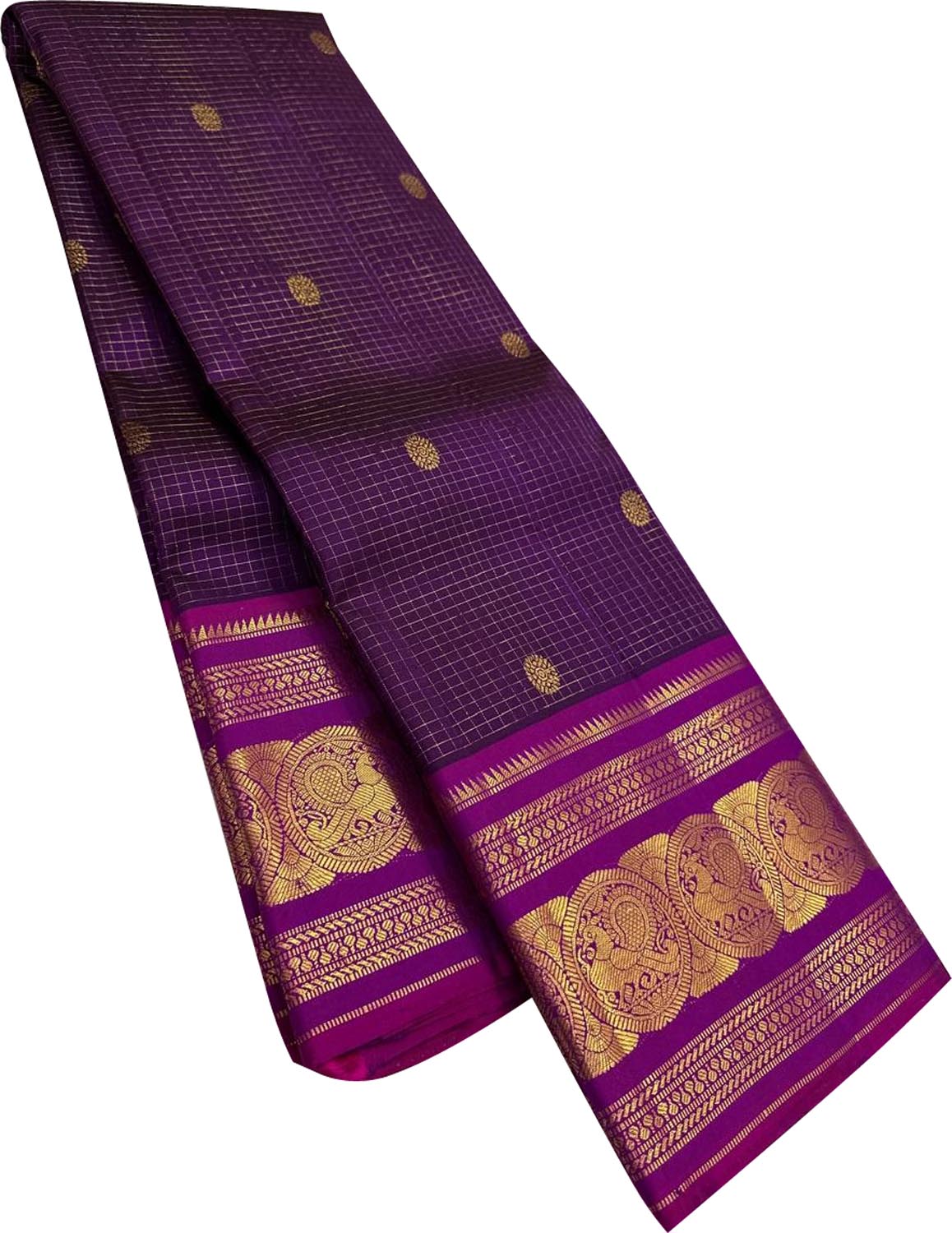 Purple Handloom Kanjeevaram Pure Silk Saree