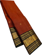 Orange Handloom Kanjeevaram Pure Silk Saree