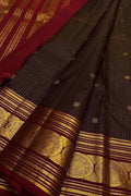 Maroon Handloom Kanjeevaram Pure Silk Saree
