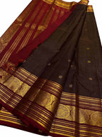 Maroon Handloom Kanjeevaram Pure Silk Saree