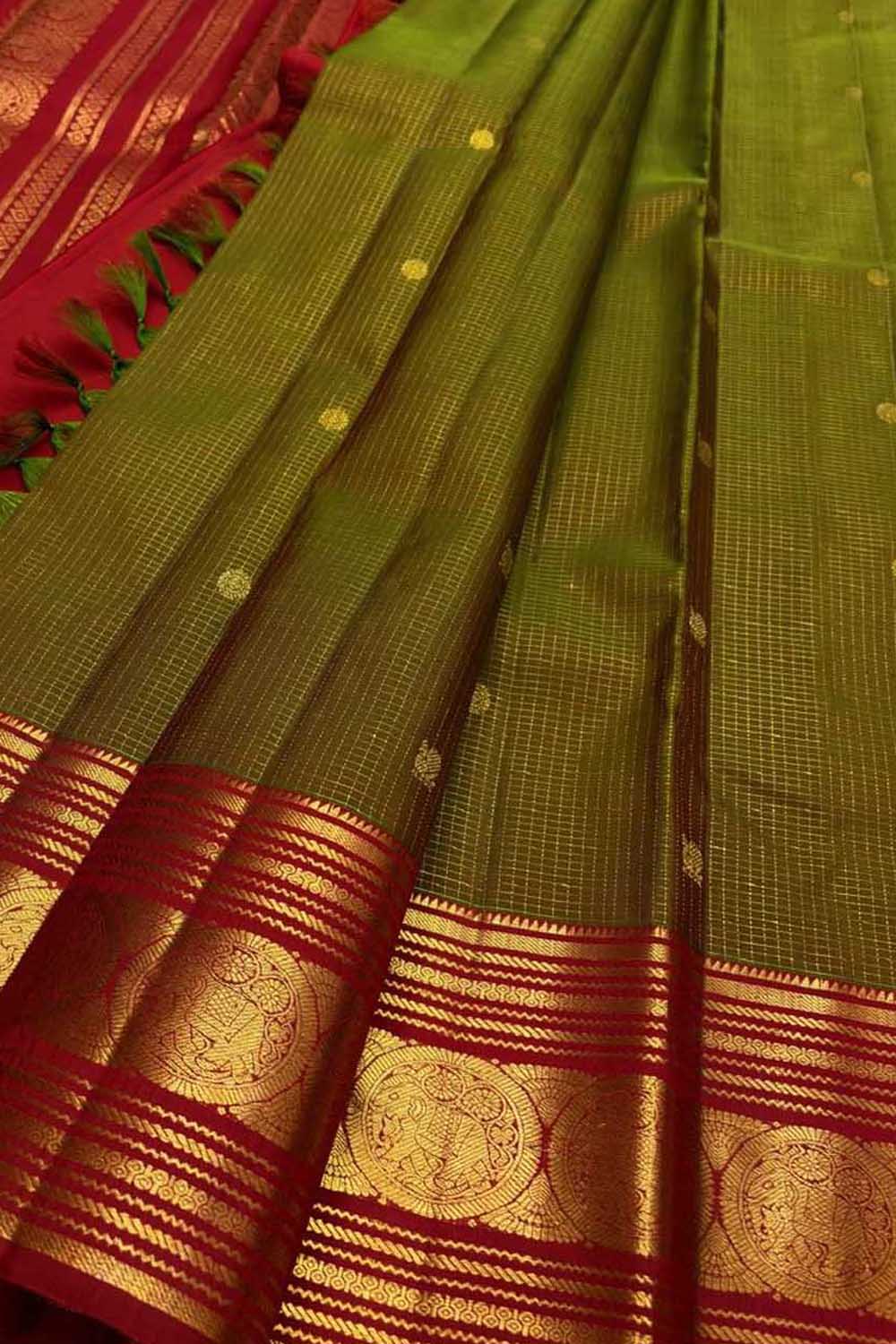 Green Handloom Kanjeevaram Pure Silk Saree