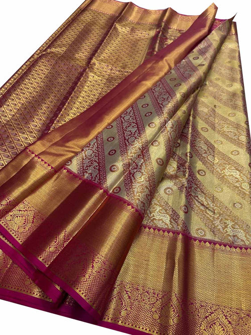 Golden Handloom Kanjeevaram Pure Silk Saree