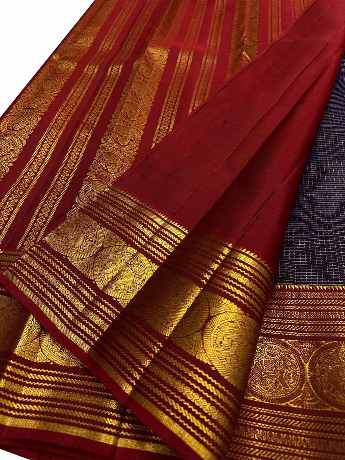 Blue Handloom Kanjeevaram Pure Silk Saree