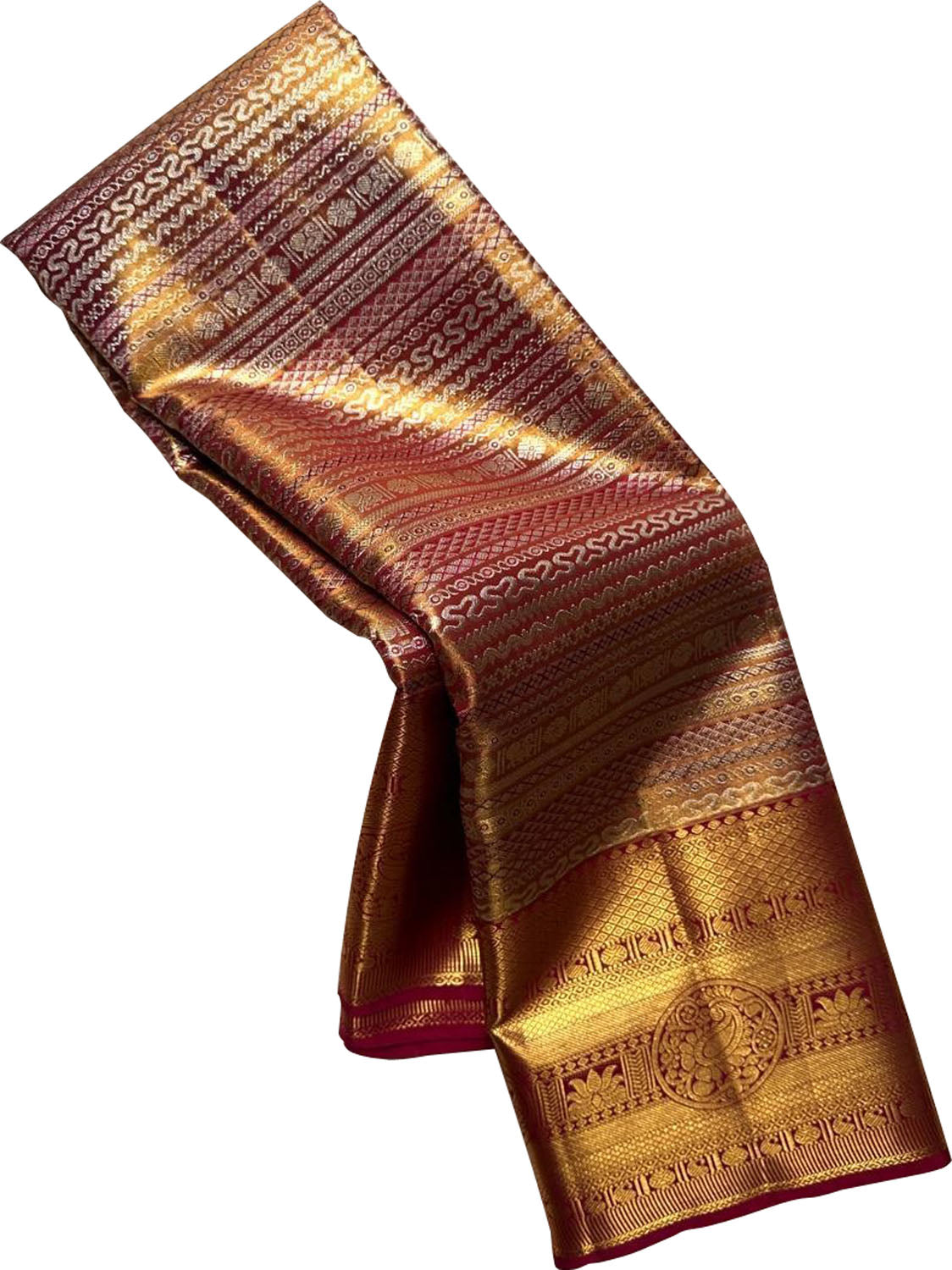 Golden Handloom Kanjeevaram Pure Silk Saree