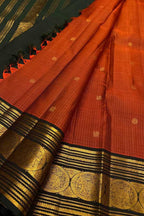 Orange Handloom Kanjeevaram Pure Silk Saree