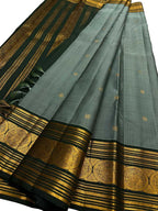 Grey Handloom Kanjeevaram Pure Silk Saree