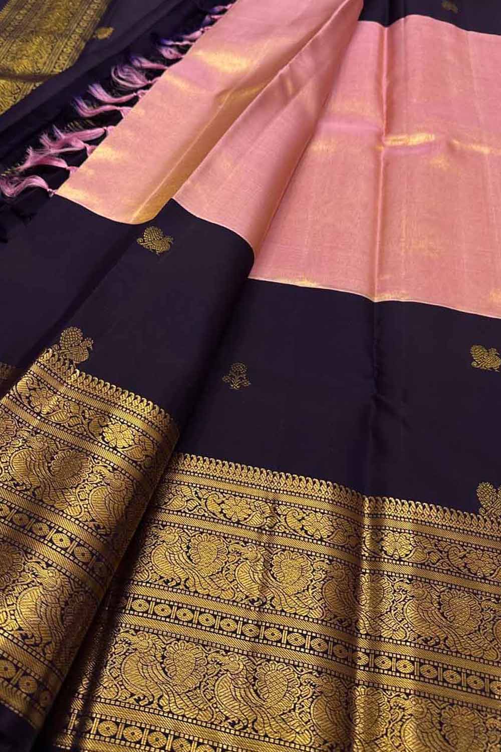 Pink Handloom Kanjeevaram Pure Silk Saree