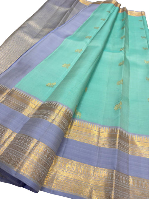 Blue Handloom Kanjeevaram Pure Silk Saree