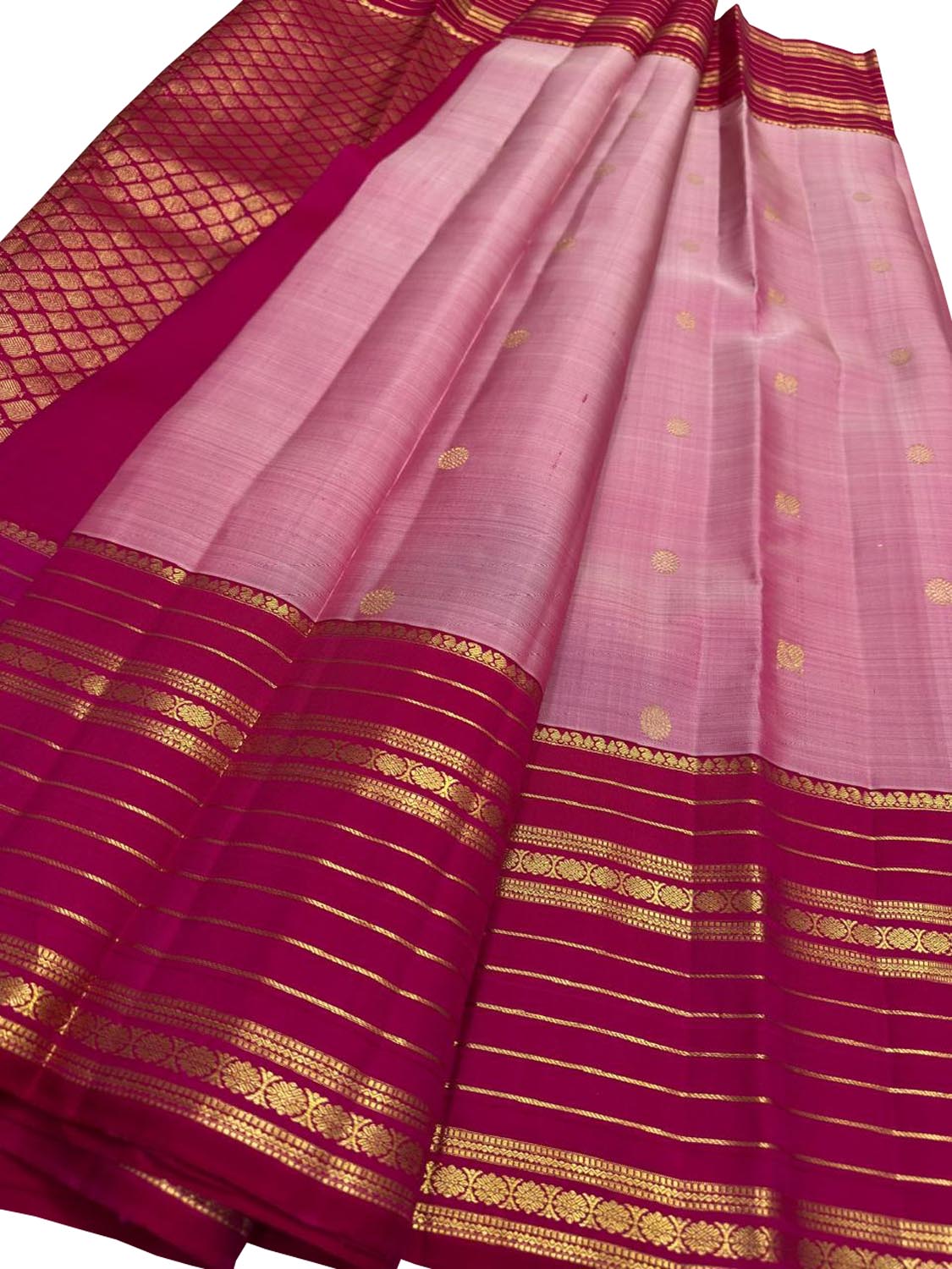 Pink Handloom Kanjeevaram Pure Silk Saree