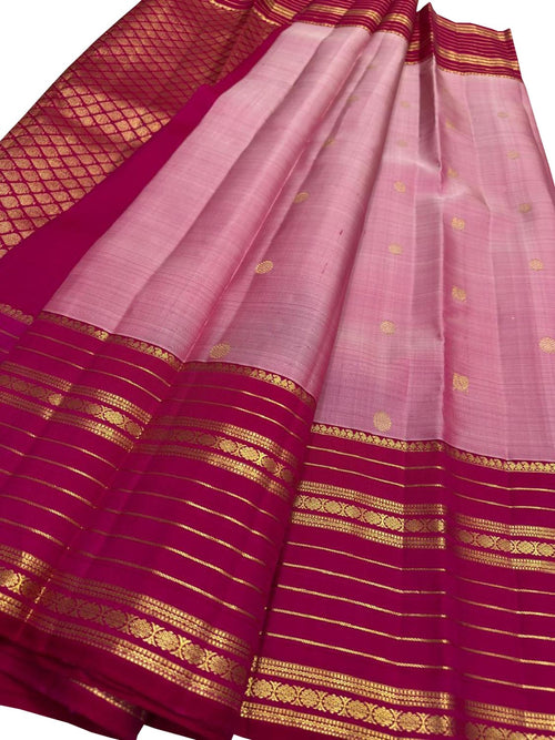 Pink Handloom Kanjeevaram Pure Silk Saree